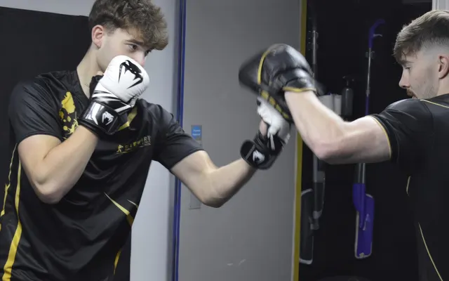 Striking pad work at Stewart Martial Arts & Fitness
