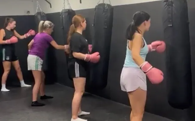 Women's boxing class at Stewart Martial Arts & Fitness