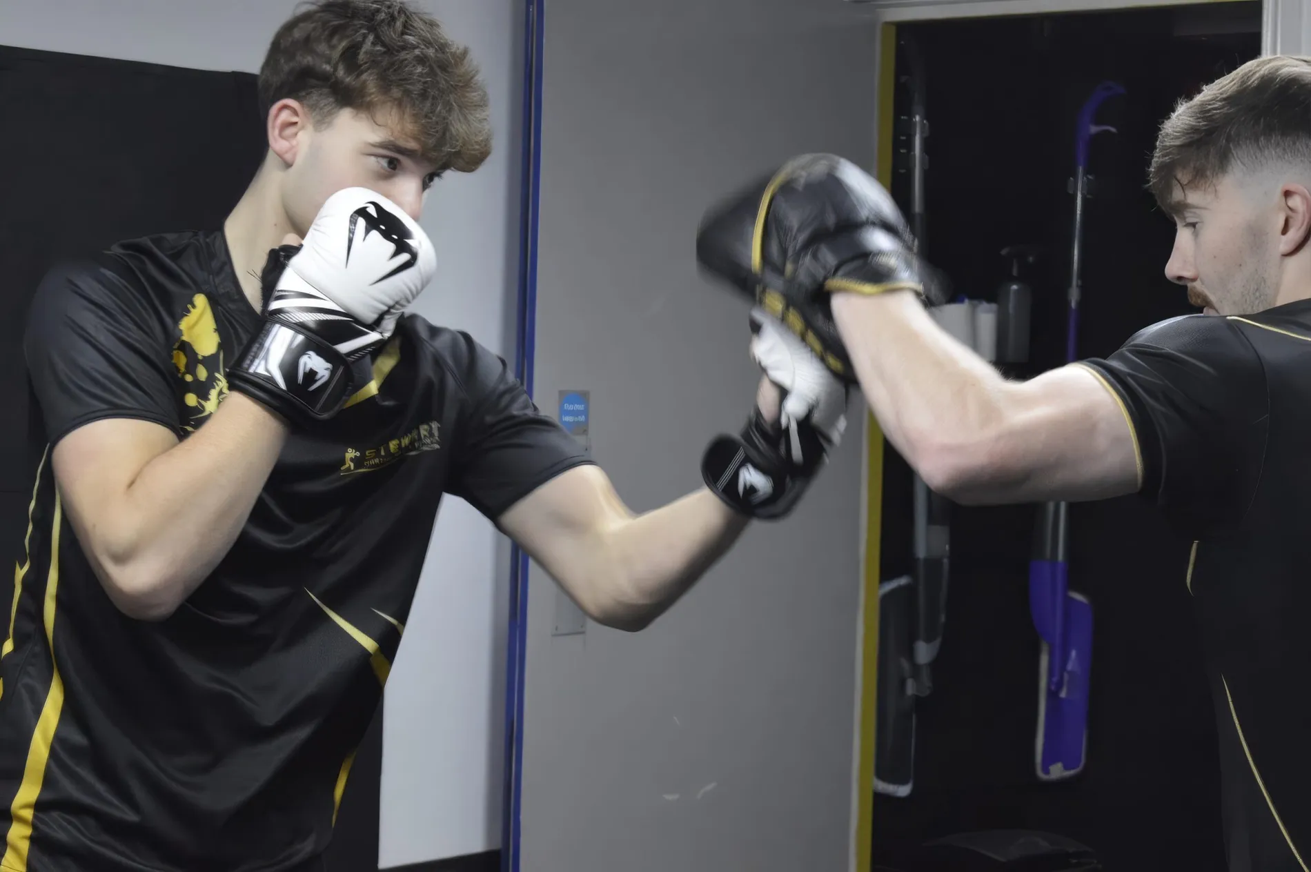 Striking pad work at Stewart Martial Arts & Fitness in Ballynahinch